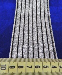 Λάστιχο διακοσμητικό ριγέ μαύρο με ασημί 6cm