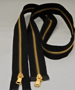 Φερμουάρ χρυσό γυαλιστερό 2way (με δύο οδηγούς)