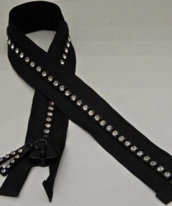 Φερμουάρ με στράς μαύρο 49cm