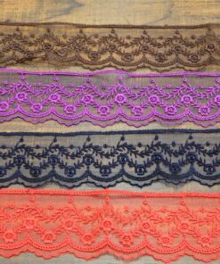 Alternative view of Δαντέλα βαμβακερή με τούλι για ρούχα 5cm κωδ.15