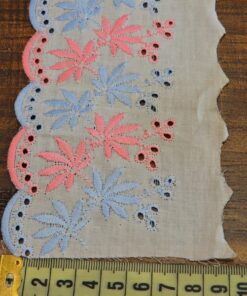 Alternative view of Δαντέλα βαμβακερή ασπροκέντημα 9cm κωδ.31