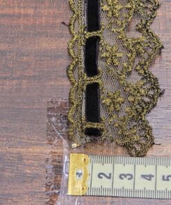 Alternative view of Τρέσα με χρυσοκλωστή και βελούδο 3,5cm κωδ.147