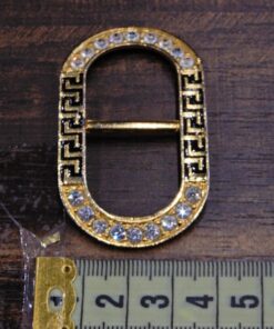 Alternative view of Τόκα μεταλλική με στράς 2cm κωδ.195