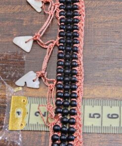 Alternative view of Τρέσα πλεκτή ρόζ με κοχύλια 4cm κωδ.221