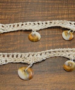 Τρέσα πλεκτή εκρού με κοχύλια 2cm κωδ.222