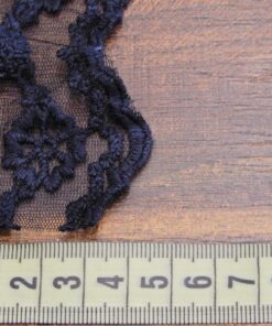 Alternative view of Δαντέλα βαμβακερή με τούλι σκούρο μπλέ 5cm κωδ.237