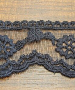 Δαντέλα βαμβακερή με τούλι σκούρο μπλέ 5cm κωδ.237