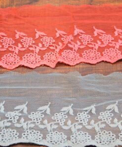 Δαντέλα βαμβακερή με τούλι 11cm κωδ.242