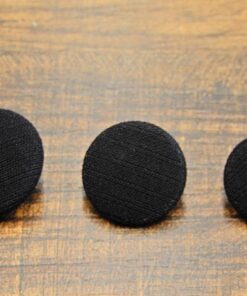 Κουμπί ντυμένο μαύρο 6τμχ