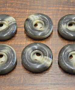 Κουμπί πλαστικό χακί με μπέζ 30mm 6τμχ