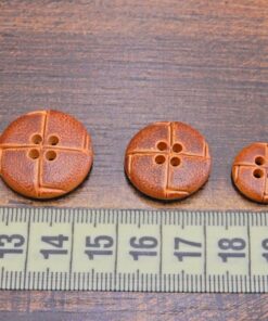 Alternative view of Κουμπί πλαστικό με εφέ δέρμα 6τμχ