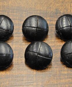 Κουμπί δερμάτινο μαύρο 6τμχ