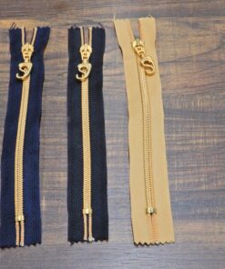 Φερμουάρ πλαστικό σπιράλ με χρυσό 16cm