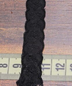 Alternative view of Δαντέλα βαμβακερή ατραντέ μαύρη 1,5cm κωδ.288