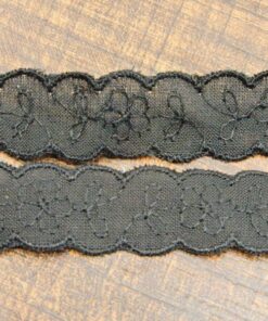 Δαντέλα βαμβακερή ατραντέ μαύρη 1,5cm κωδ.288