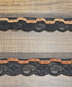 Δαντέλα νάιλον με σουέτ κορδόνι 4cm κωδ.312