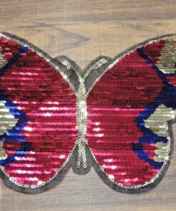Μοτίφ πεταλούδα κεντημένο με παγιέτες 18x13cm