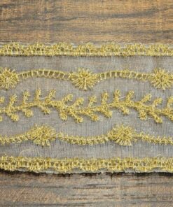 Τρέσα οργαντίνα με χρυσοκλωστή 4cm κωδ.319