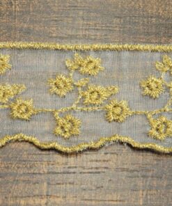 Τρέσα-Δαντέλα οργαντίνα με χρυσοκλωστή 3cm κωδ.320