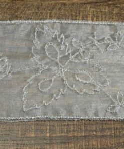 Τρέσα οργαντίνα με ασημοκλωστή 5cm κωδ.336