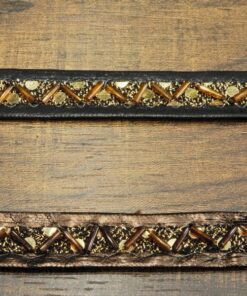 Τρέσα δερματίνης με χάντρες 1,5cm κωδ.351