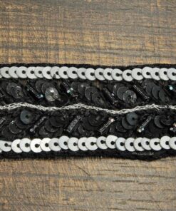 Τρέσα κεντημένη με χάντρες και παγιέτες 3cm κωδ.365