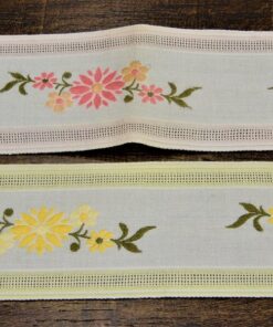 Τρέσα βαμβακερή κεντημένη με λουλούδια 5cm κωδ.401