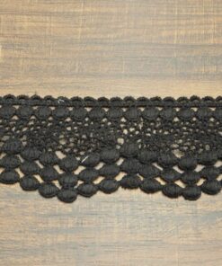 Δαντέλα βαμβακερή μαύρη 5cm κωδ.373