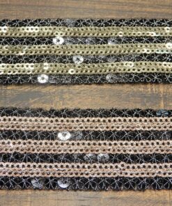 Τρέσα κεντημένη με παγιέτες 3,5cm κωδ.378