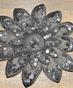 Θερμοκολλητικό μοτίφ λουλούδι μαύρο 21cm