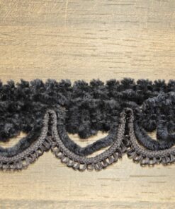 Τρέσα βελουτέ με φλός σκούρο μπλέ 3cm κωδ.413