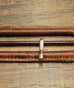 Δερμάτινη καφέ τόκα για ζώνη 6cm