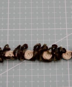 Τρέσα βελουτέ με ροκοκό λουλούδια 1,5cm κωδ.437