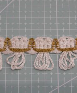 Κρόσσι φλός με χρυσοκλωστή 2,5cm κωδ.445