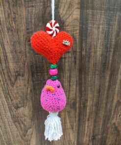 Alternative view of Χειροποίητο πλεκτό κρεμαστό γούρι πουλάκι