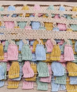 Alternative view of Τρέσα βαμβακερή με πολύχρωμα φουντάκια κωδ.463