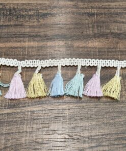 Τρέσα βαμβακερή με πολύχρωμα φουντάκια κωδ.463